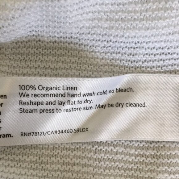 Eileen Fisher Organic Linen Bateau Neck Box Sweater Top - Picture 6 of 7